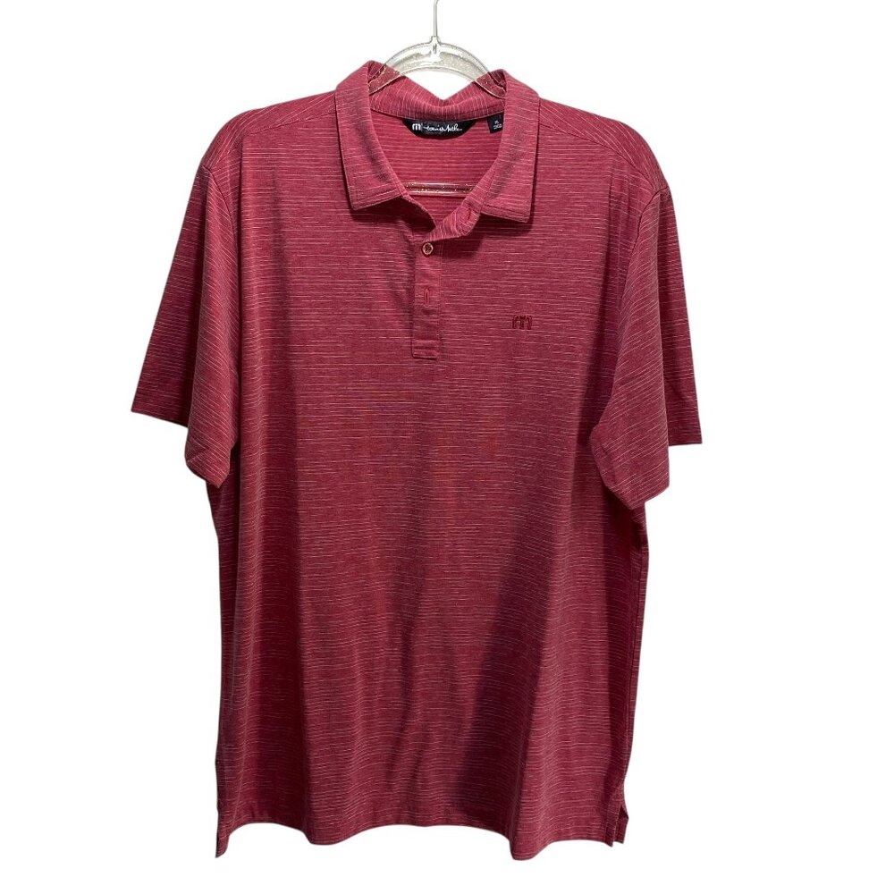 Travis Mathew Polo Shirt Men's XL Coral Short Sleeve Cotton‎ Blend Casual Golf